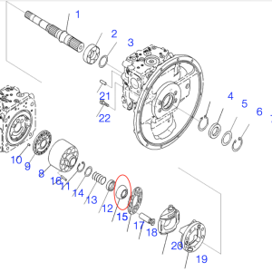 Casquillo esferico de bomba Hidráulica para excavadoras Komatsu # 7708-2L-23351