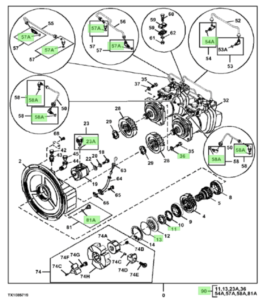 Kit de sellos para PTO de conjunto de bomba Hidráulicas HPV145 para excavadoras JD & Hitachi 300/330/350 # FYB00002431