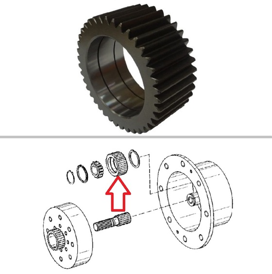 Engranaje Planetario de reductor de eje delantero JD 310E / 310G (080/020) #L79728