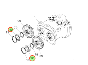 Reten de ejes de bomba Hidraulica HPV118 para excavadoras JD & Hitachi #T225266