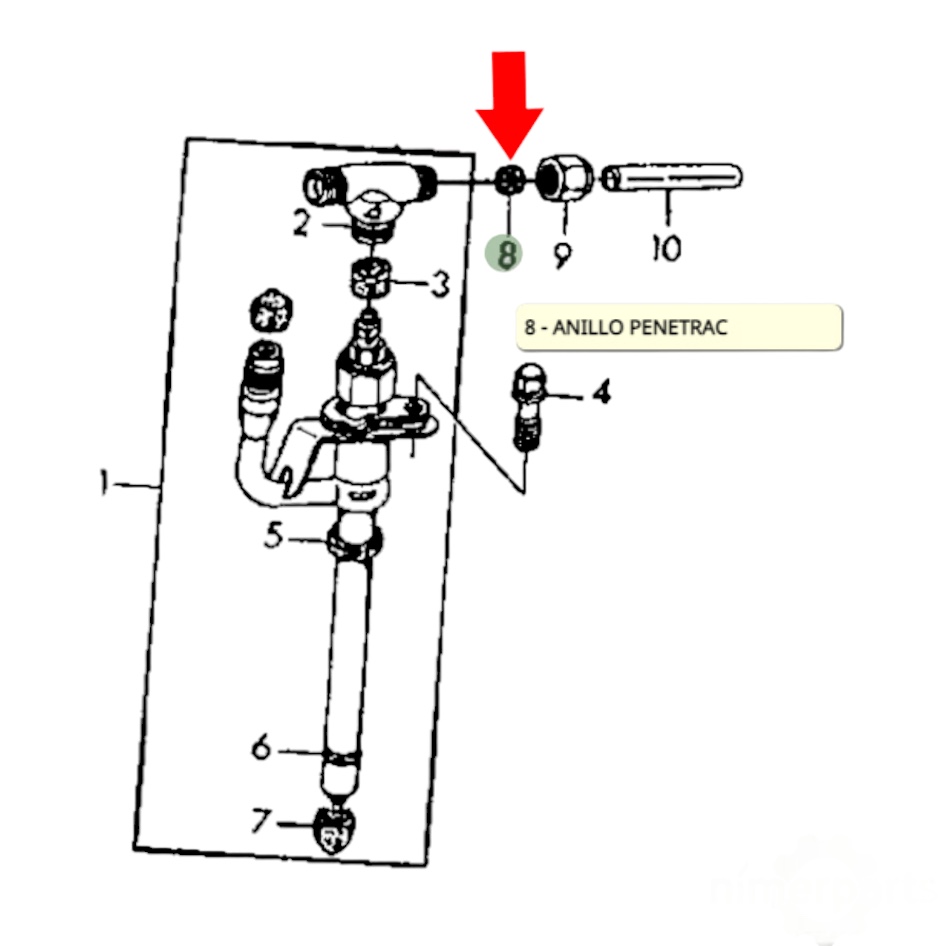Golilla Sello de cañeria de linea retorno JD 4045 / 6068 #R51936